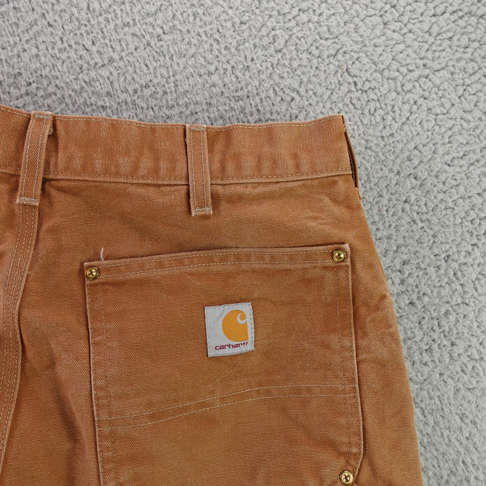 Carhartt B01-BRN Mens 33x34 Double Front Duck Canvas Logger Work Pants Brown USA - Picture 9 of 10
